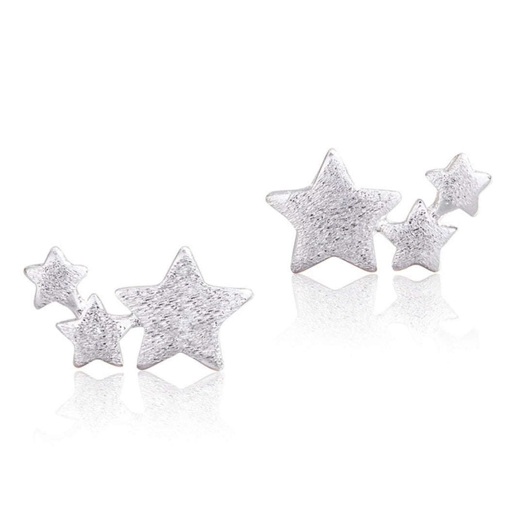 1 Pair 3 Stars Ear Studs Elegant Jewelry Exquisite Cute Lightweight Stud Earrings for Wedding Image 10