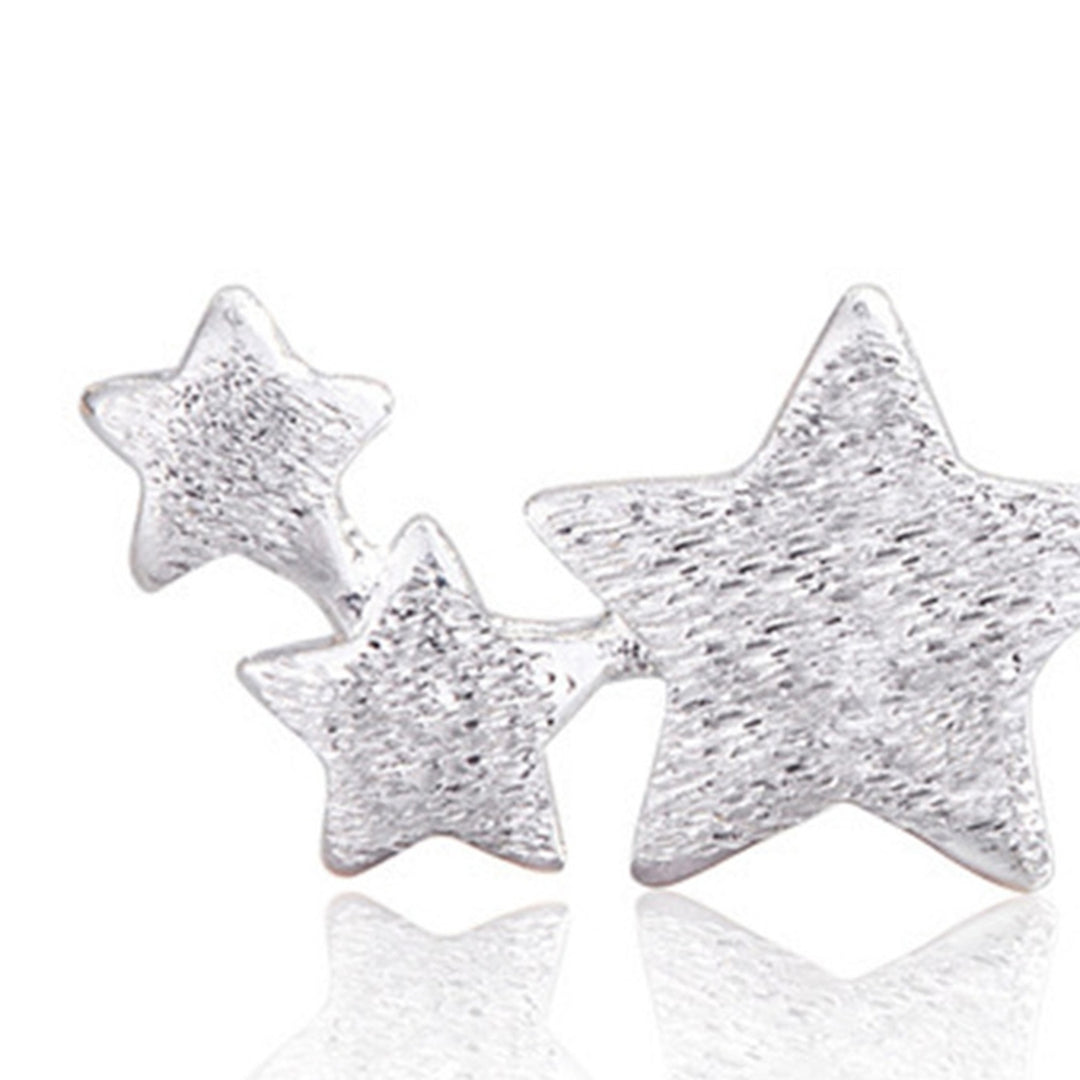 1 Pair 3 Stars Ear Studs Elegant Jewelry Exquisite Cute Lightweight Stud Earrings for Wedding Image 12
