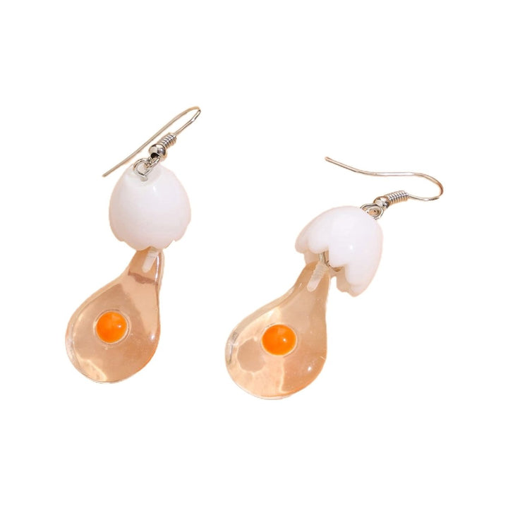 1 Pair Drop Earrings Bulb Shape Broken Egg Women All Match Lightweight Cute Hook Earrings for Daily Wear Image 9