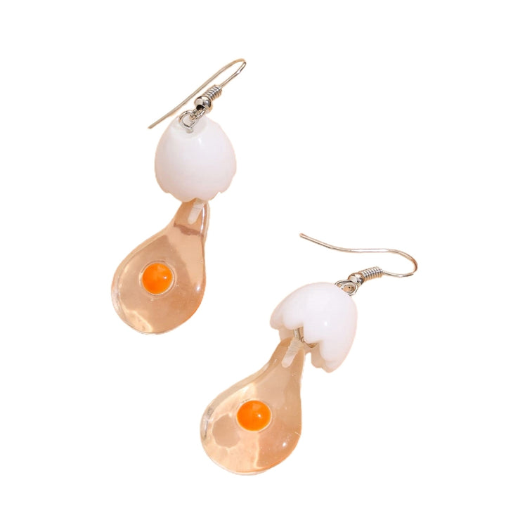 1 Pair Drop Earrings Bulb Shape Broken Egg Women All Match Lightweight Cute Hook Earrings for Daily Wear Image 10