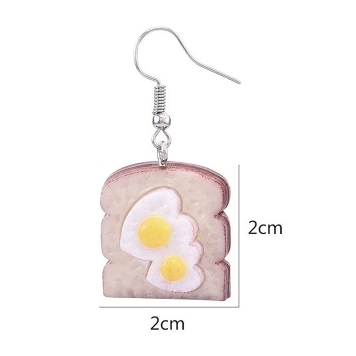 1 Pair Girls Earrings Bread Eardrop Funny Jewelry All Match Lightweight Cute Hook Earrings for Daily Wear Image 4