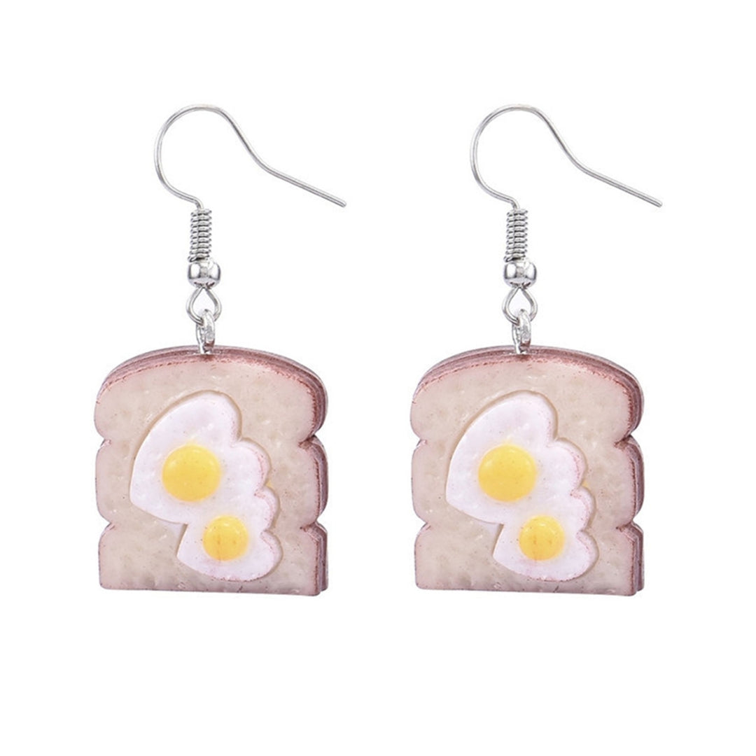 1 Pair Girls Earrings Bread Eardrop Funny Jewelry All Match Lightweight Cute Hook Earrings for Daily Wear Image 10