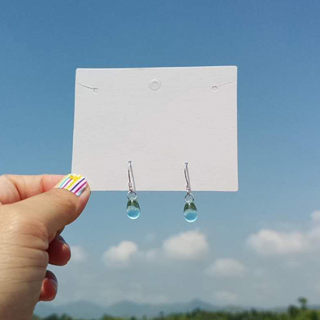 1 Pair Exquisite Hook Earrings Faux Crystal Wear-resistant Elegant Blue Water Drop Shape Dangle Earrings for Travel Image 6