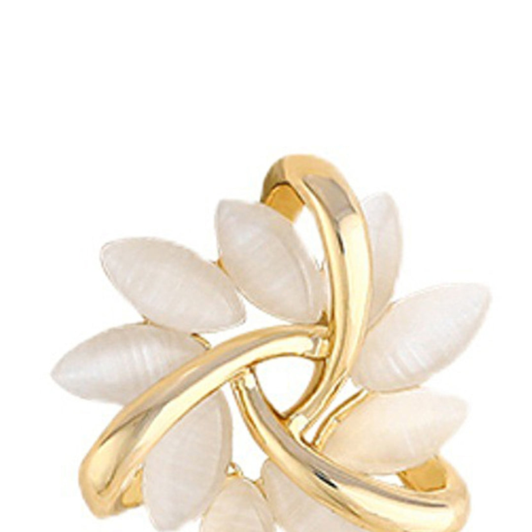 1 Pair Petal Circle Flower Shape Women Earrings Alloy Geometric Round Stud Earrings Jewelry Accessory Image 11