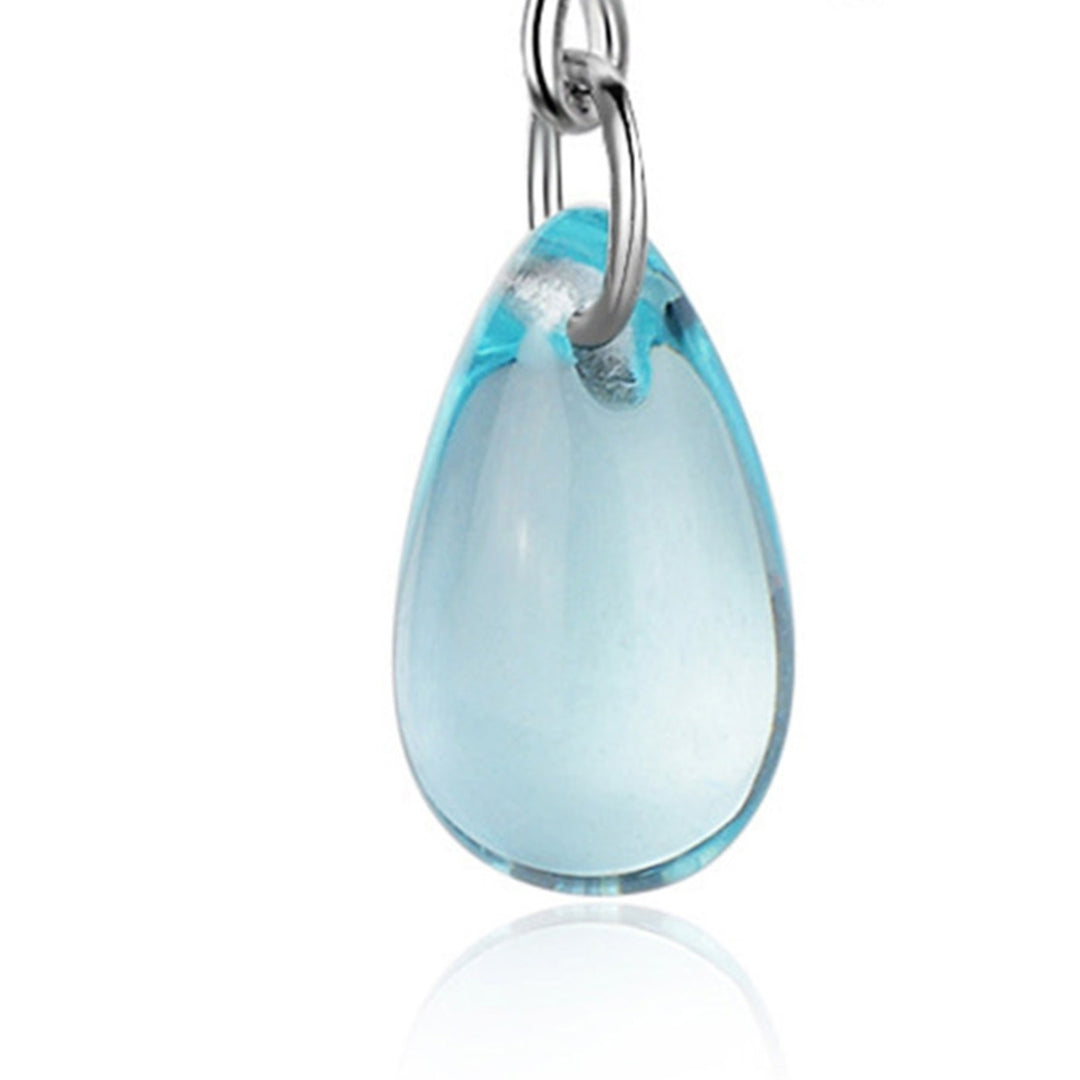 1 Pair Exquisite Hook Earrings Faux Crystal Wear-resistant Elegant Blue Water Drop Shape Dangle Earrings for Travel Image 11