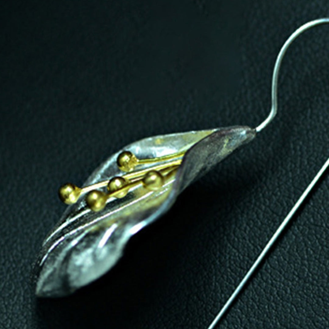 1 Pair Petal Shape Long Drop Earrings 925 Silver Needle Handmade Women Hook Earrings Jewelry Accessory Image 9
