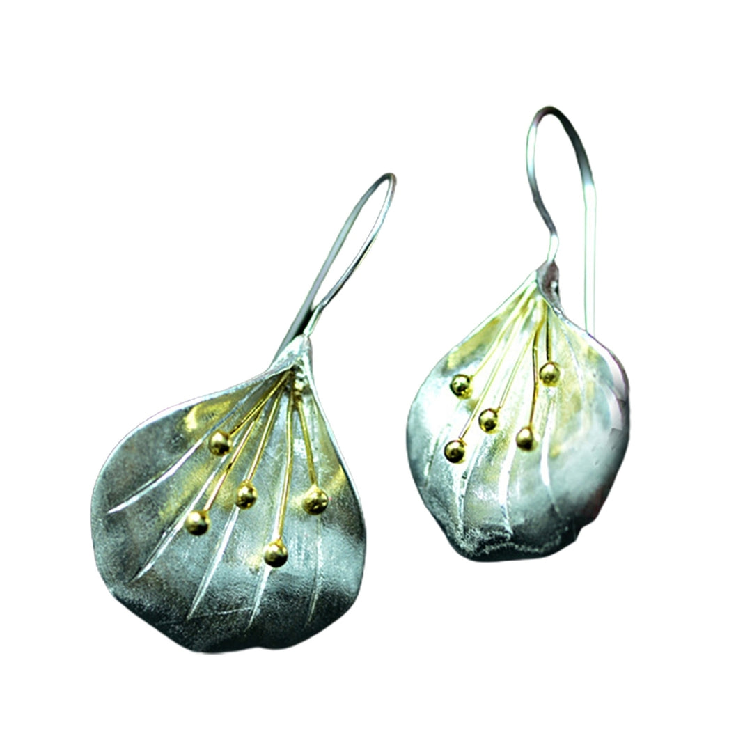 1 Pair Petal Shape Long Drop Earrings 925 Silver Needle Handmade Women Hook Earrings Jewelry Accessory Image 10