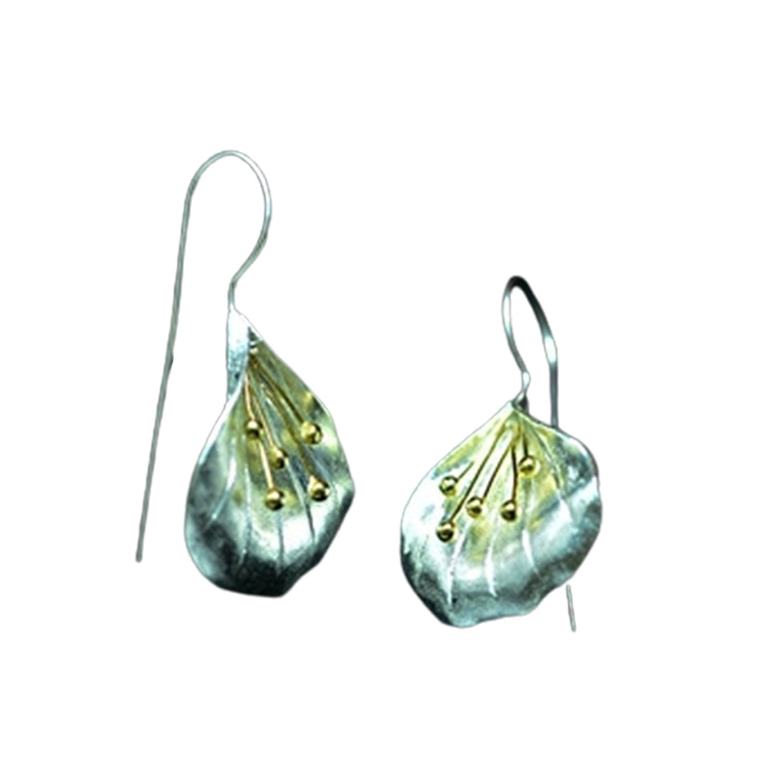 1 Pair Petal Shape Long Drop Earrings 925 Silver Needle Handmade Women Hook Earrings Jewelry Accessory Image 11