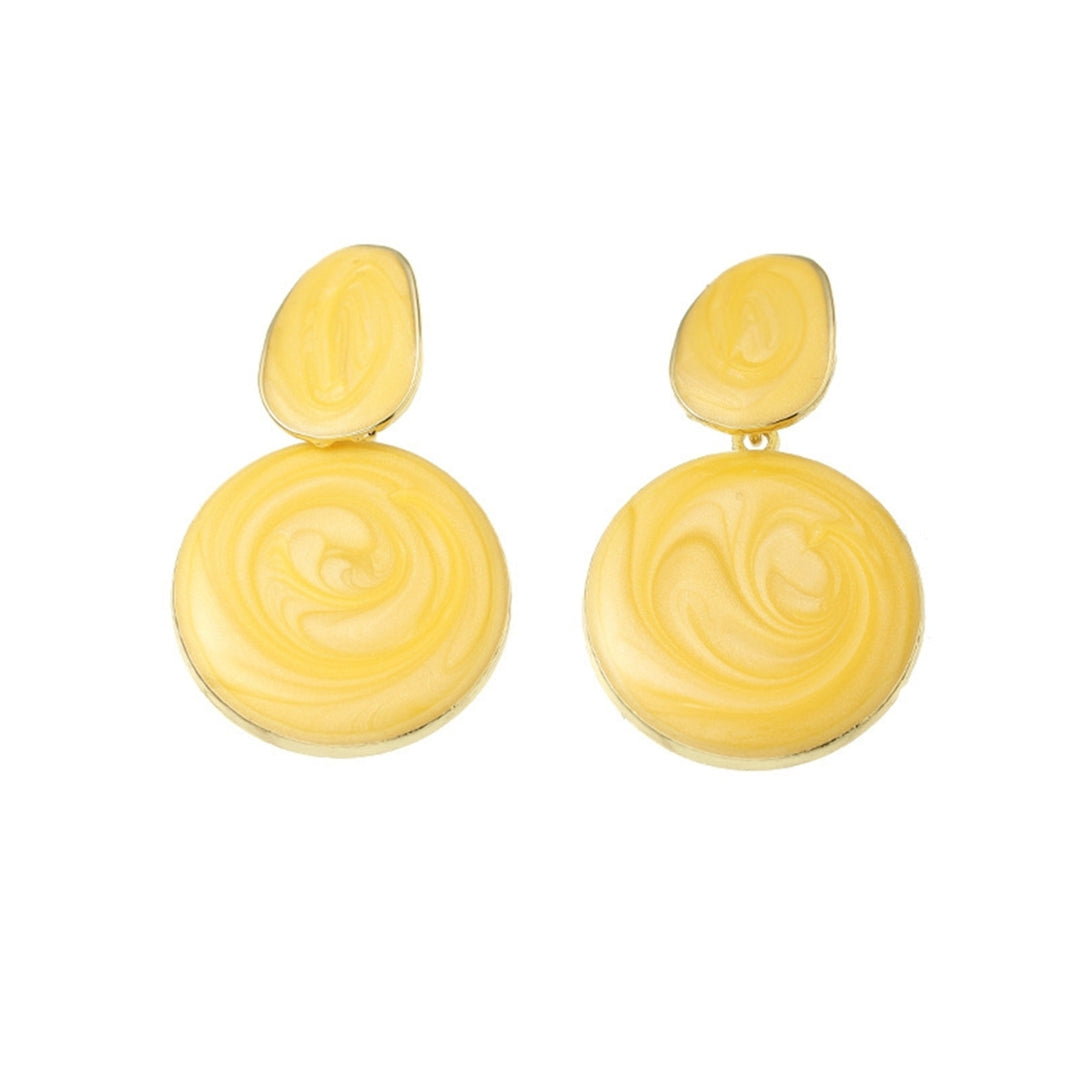1 Pair Drop Earrings Non-fading All-match Lightweight Geometric Stud Hook Tassel Earrings for Party Image 3