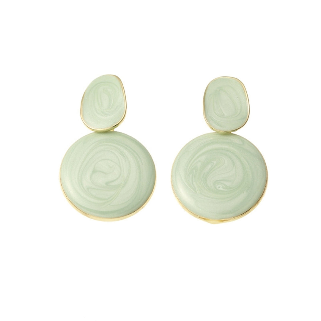 1 Pair Drop Earrings Non-fading All-match Lightweight Geometric Stud Hook Tassel Earrings for Party Image 4