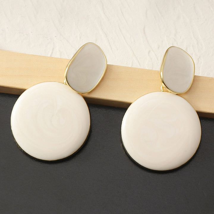 1 Pair Drop Earrings Non-fading All-match Lightweight Geometric Stud Hook Tassel Earrings for Party Image 12