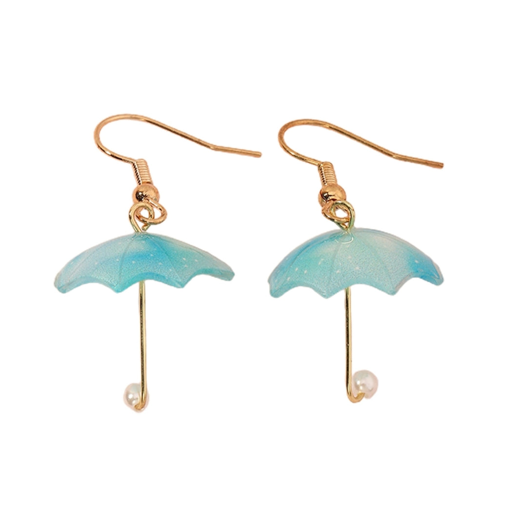 1 Pair Women Earrings Umbrella Contrast Color Jewelry All Match Lightweight Cute Hook Earrings for Wedding Image 3