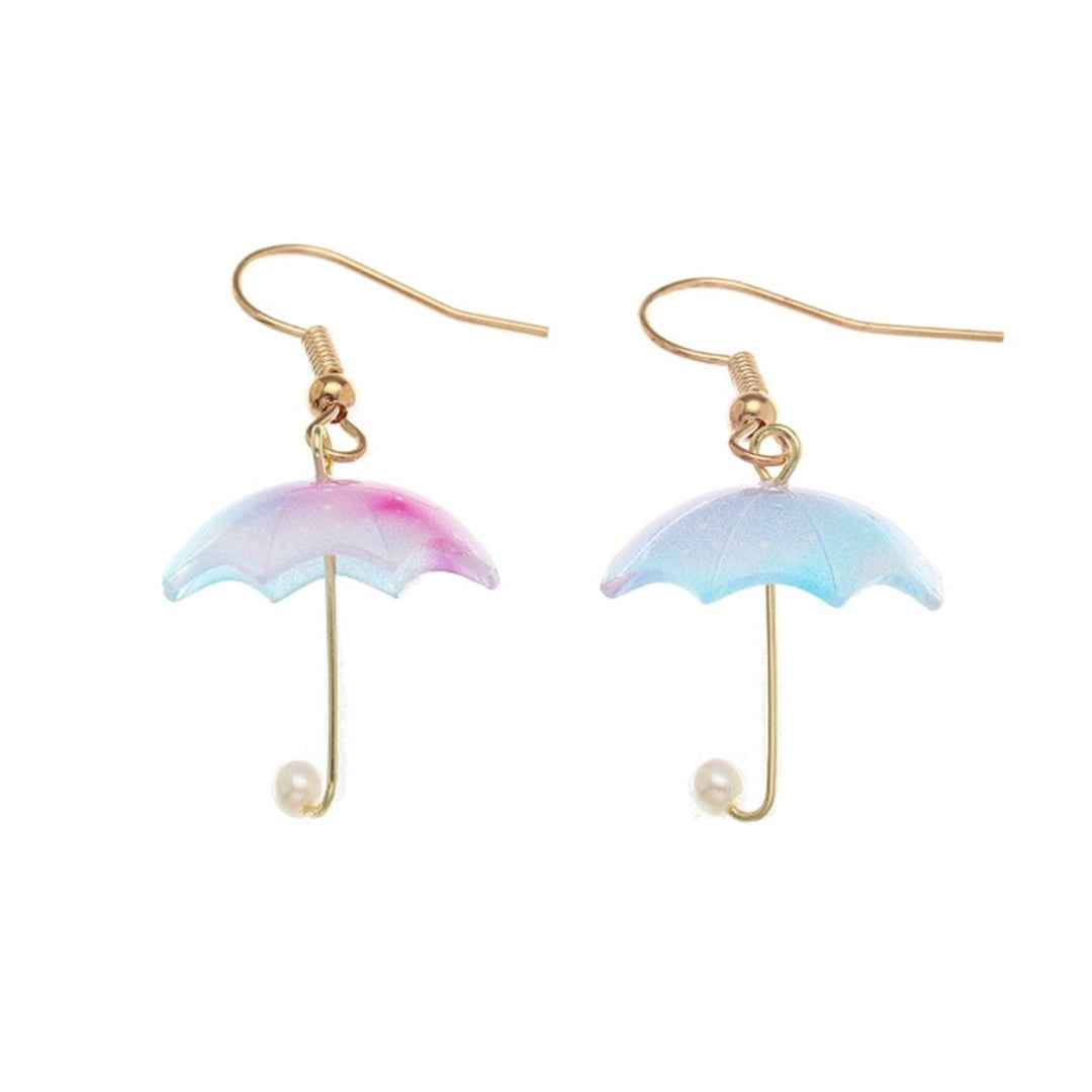 1 Pair Women Earrings Umbrella Contrast Color Jewelry All Match Lightweight Cute Hook Earrings for Wedding Image 1