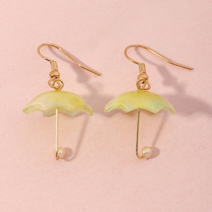 1 Pair Women Earrings Umbrella Contrast Color Jewelry All Match Lightweight Cute Hook Earrings for Wedding Image 7