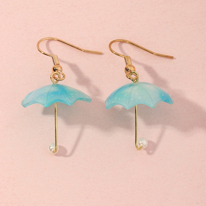 1 Pair Women Earrings Umbrella Contrast Color Jewelry All Match Lightweight Cute Hook Earrings for Wedding Image 8