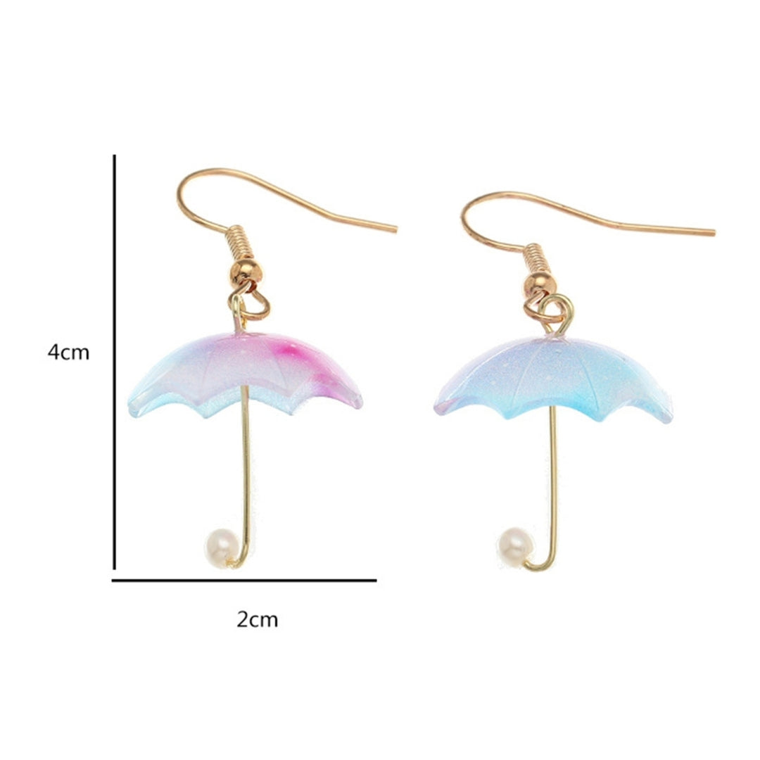 1 Pair Women Earrings Umbrella Contrast Color Jewelry All Match Lightweight Cute Hook Earrings for Wedding Image 9