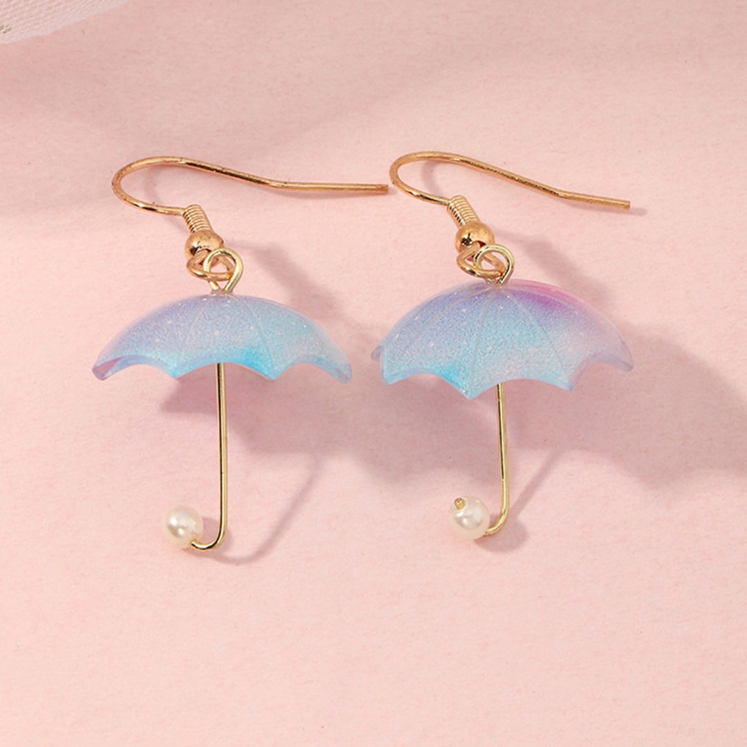 1 Pair Women Earrings Umbrella Contrast Color Jewelry All Match Lightweight Cute Hook Earrings for Wedding Image 11