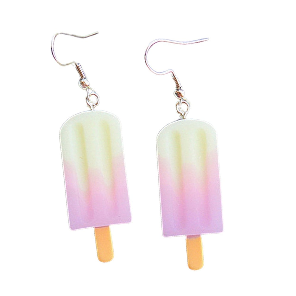 Dangle Earrings Emulational Ice Cream Sweet Vivid Cute Stainless Girl Eardrop for Gift Image 2