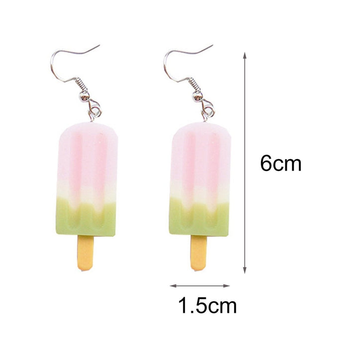 Dangle Earrings Emulational Ice Cream Sweet Vivid Cute Stainless Girl Eardrop for Gift Image 12