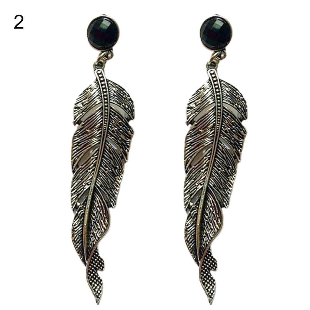 1 Pair Dangle Earrings Hollow Out Leaf Jewelry All Match Lightweight Exquisite Stud Earrings for Dating Image 3