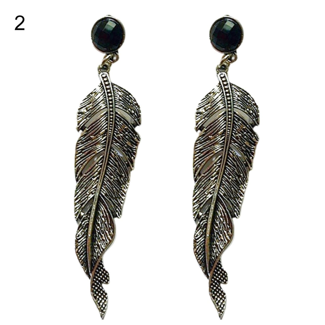 1 Pair Dangle Earrings Hollow Out Leaf Jewelry All Match Lightweight Exquisite Stud Earrings for Dating Image 1
