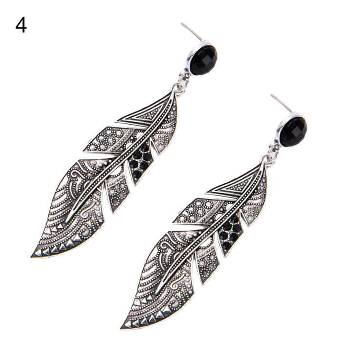 1 Pair Dangle Earrings Hollow Out Leaf Jewelry All Match Lightweight Exquisite Stud Earrings for Dating Image 1