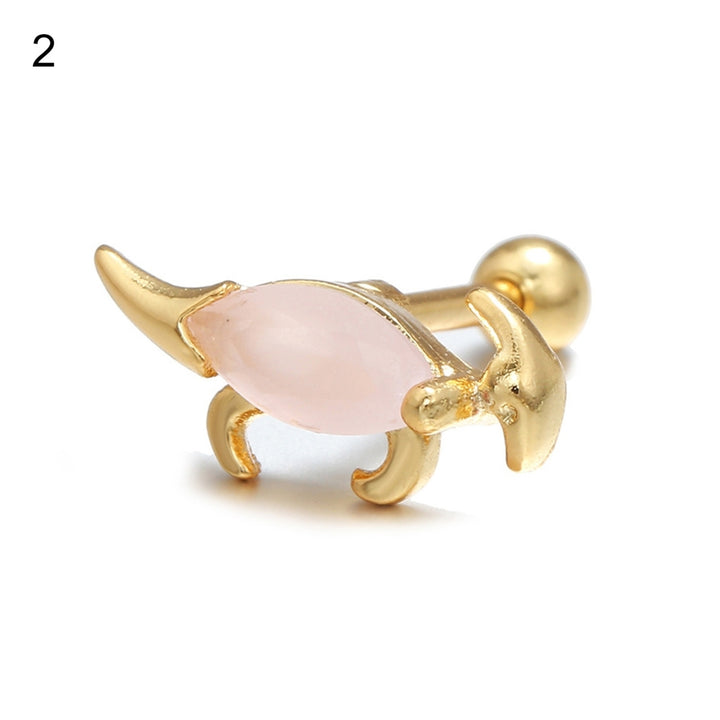 1Pc Dinosaur Shape Small Women Earring Alloy Cubic Zirconia Stud Earring Jewelry Accessory Image 8