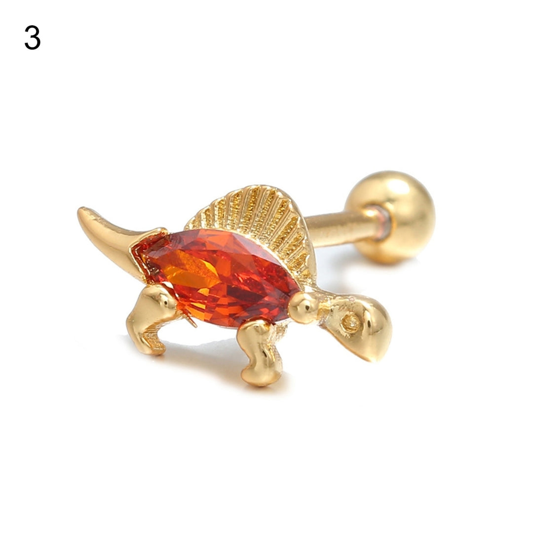 1Pc Dinosaur Shape Small Women Earring Alloy Cubic Zirconia Stud Earring Jewelry Accessory Image 9