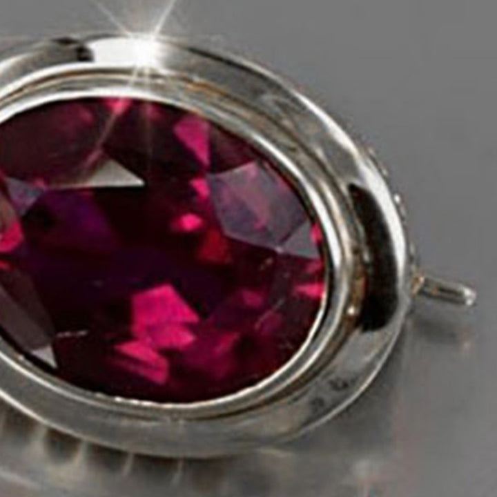 1 Pair Red Rhinestone Women Earrings Oval Alloy Hollow Shiny Clip Earrings Wedding Jewelry Image 12