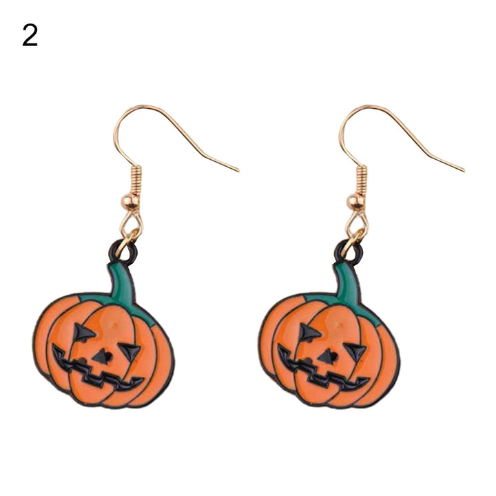 1 Pair Ghost Funny Halloween Earrings Alloy Pumpkin Hat Broom Drop Hook Earrings Party Jewelry Image 3