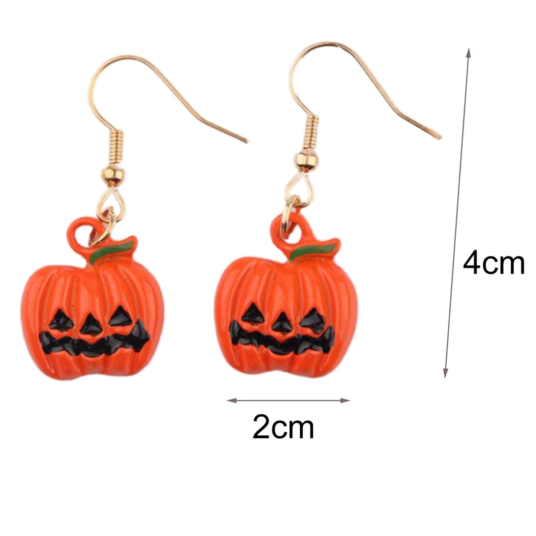 1 Pair Ghost Funny Halloween Earrings Alloy Pumpkin Hat Broom Drop Hook Earrings Party Jewelry Image 11