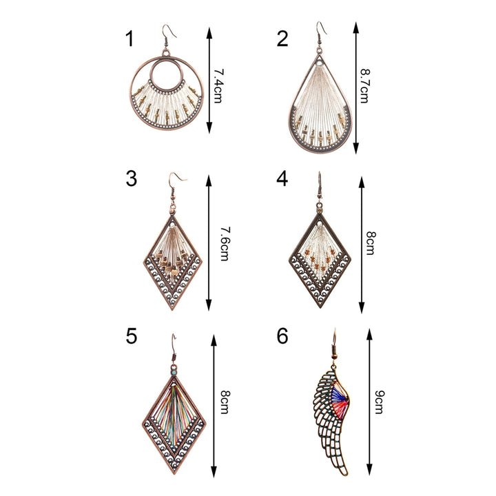 1 Pair Women Dangle Earrings Beaded Comfortable to Wear Bohemian Water Drop Shape Weave Hook Earrings for Going Out Image 11