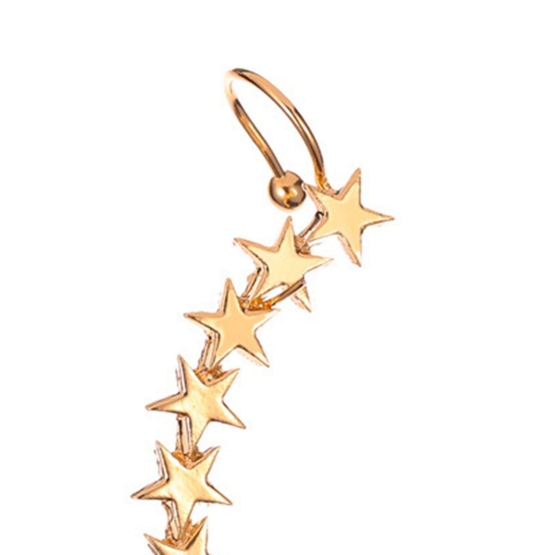 1Pc Clip Earring Five-pointed Stars Anti-allergic Women Lightweight All Match Ear Cuff Jewelry Accessories Image 12