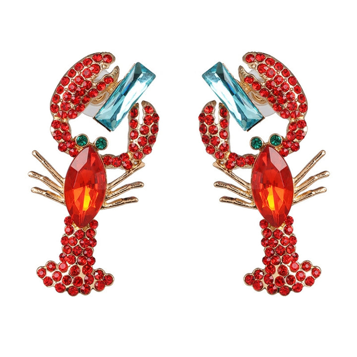 Dangle Earrings Creative Vivid Rhinestone Funny Lobster Sexy Eardrop for Gift Image 12