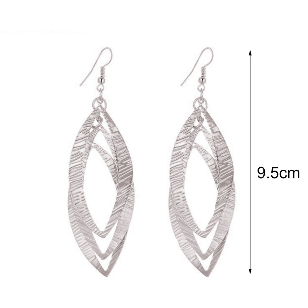1 Pair Drop Earrings Skin-friendly Corrosion Resistant Alloy Anti-fade Long Chain Leaf Earrings for Women Image 4