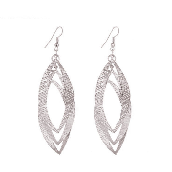 1 Pair Drop Earrings Skin-friendly Corrosion Resistant Alloy Anti-fade Long Chain Leaf Earrings for Women Image 1