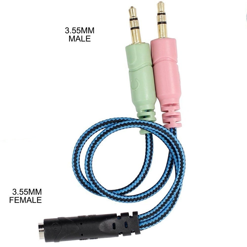 Headset Splitter Cable 3.5mm Female to Headphone Mic and Audio Y Splitter Adapter Cable for Laptop Computer Image 1