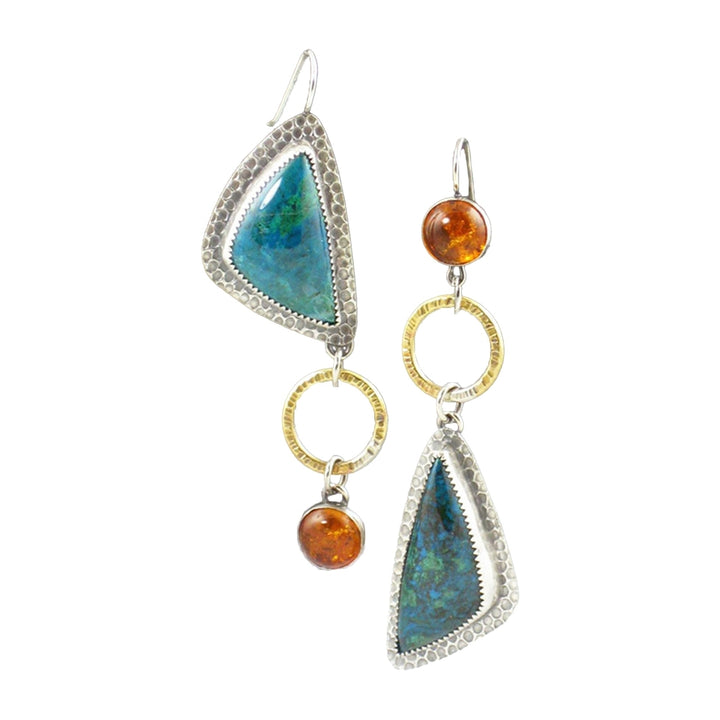 1 Pair Women Earrings Geometry Shape Pendant Triangle Faux Turquoise Jewelry Lightweight Electroplating Hook Earrings Image 8