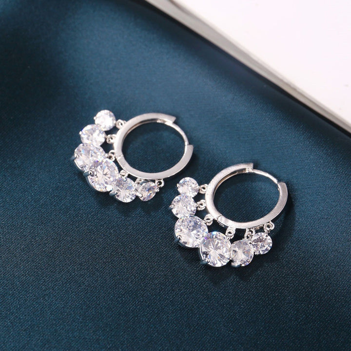 1 Pair Hoop Earrings Eye-catching Corrosion Resistant Alloy Mirror Polishing Dangle Earrings Jewelry Supplies for Female Image 1
