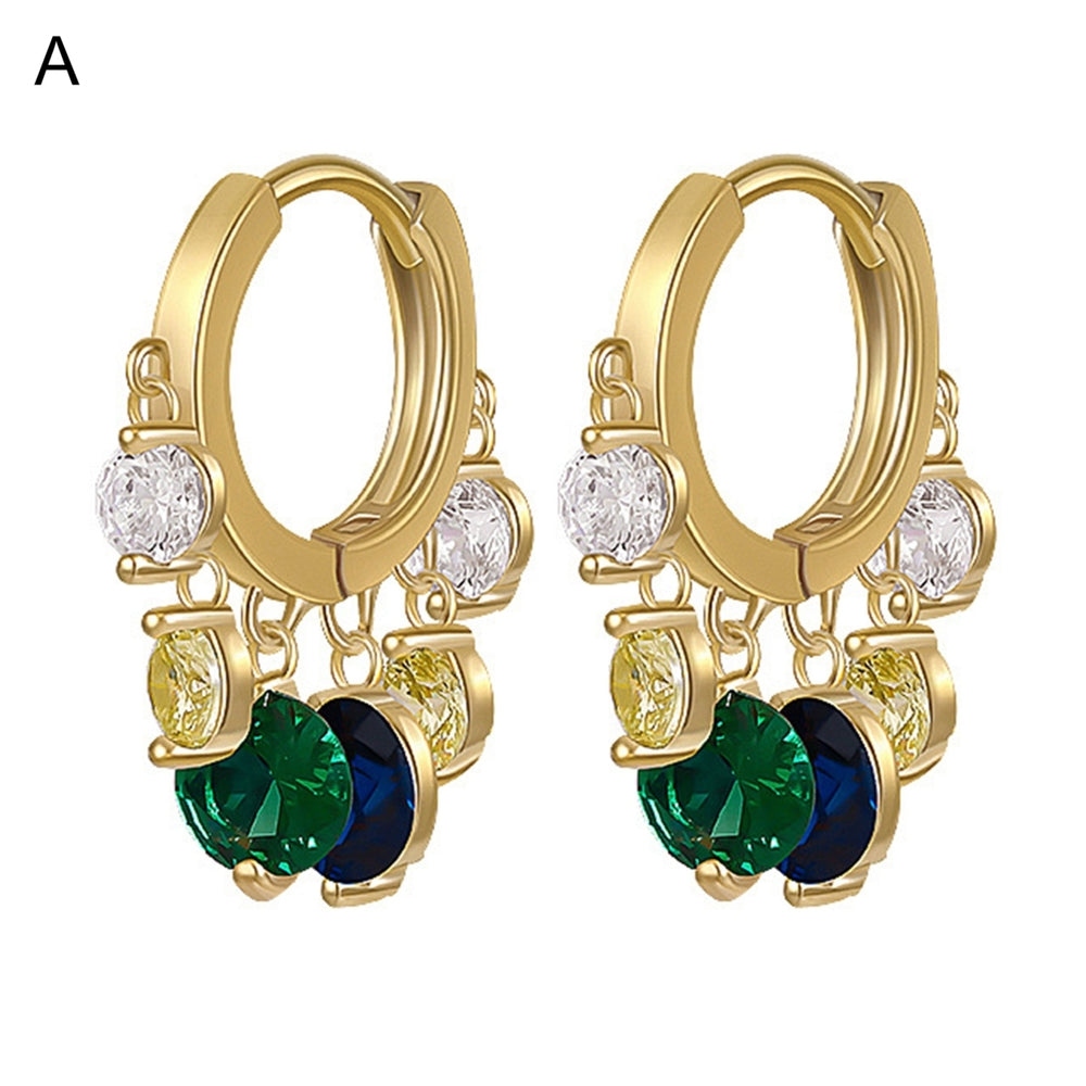 1 Pair Hoop Earrings Eye-catching Corrosion Resistant Alloy Mirror Polishing Dangle Earrings Jewelry Supplies for Female Image 2