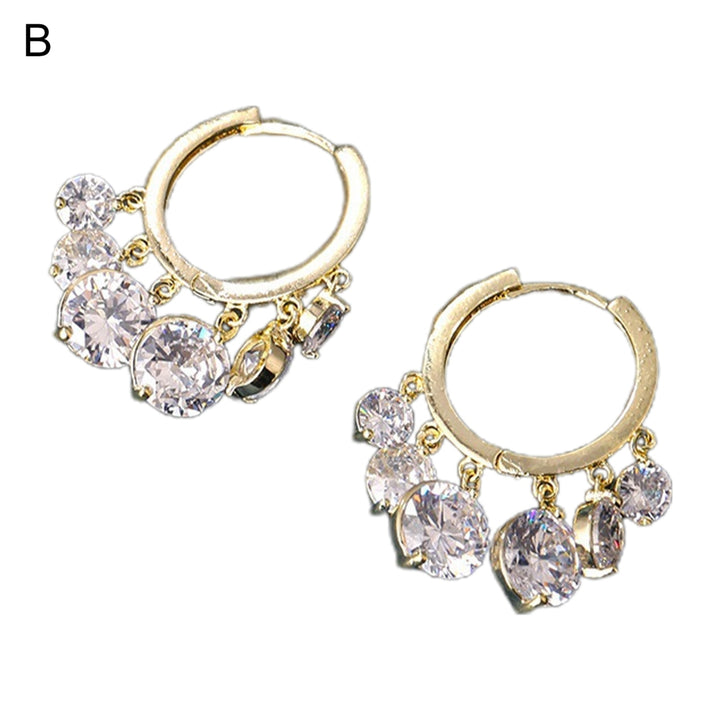 1 Pair Hoop Earrings Eye-catching Corrosion Resistant Alloy Mirror Polishing Dangle Earrings Jewelry Supplies for Female Image 3