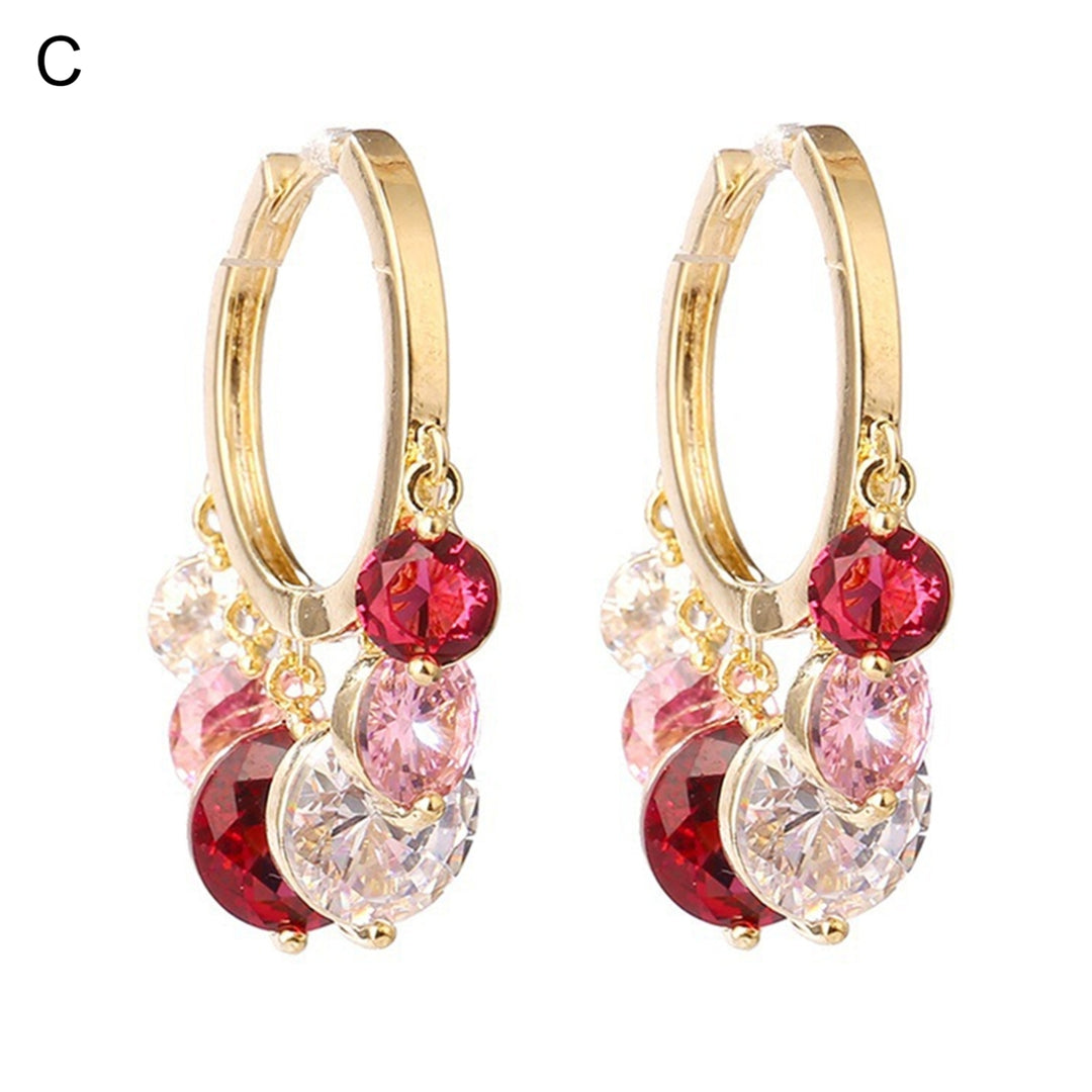 1 Pair Hoop Earrings Eye-catching Corrosion Resistant Alloy Mirror Polishing Dangle Earrings Jewelry Supplies for Female Image 4