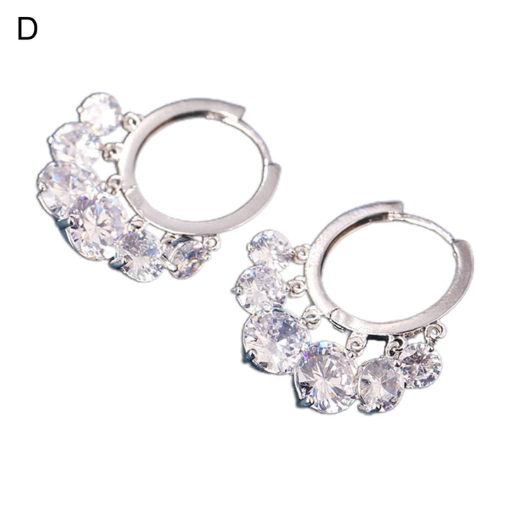 1 Pair Hoop Earrings Eye-catching Corrosion Resistant Alloy Mirror Polishing Dangle Earrings Jewelry Supplies for Female Image 1