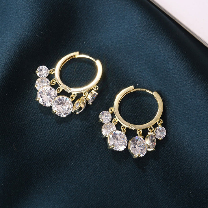 1 Pair Hoop Earrings Eye-catching Corrosion Resistant Alloy Mirror Polishing Dangle Earrings Jewelry Supplies for Female Image 6