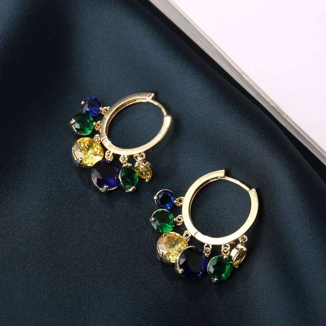 1 Pair Hoop Earrings Eye-catching Corrosion Resistant Alloy Mirror Polishing Dangle Earrings Jewelry Supplies for Female Image 11