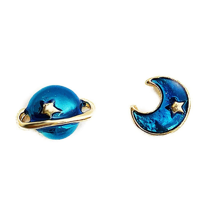 1 Pair Women Earrings Exquisite Anti-rust Alloy Skin-friendly Charming Moon Stars Dangle Earrings for Party Image 10