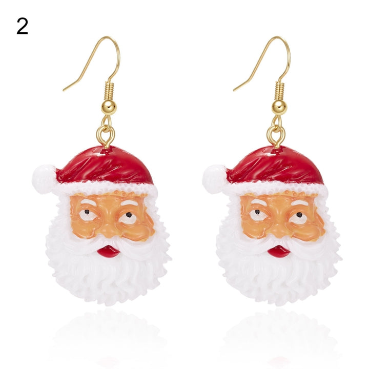 1 Pair Women Earrings Santa Claus All Match Jewelry Tree Snowman Socks House Pendant Hook Earrings for Christmas Image 3