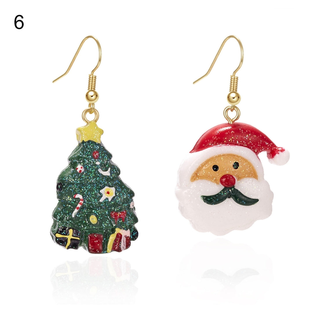 1 Pair Women Earrings Santa Claus All Match Jewelry Tree Snowman Socks House Pendant Hook Earrings for Christmas Image 7