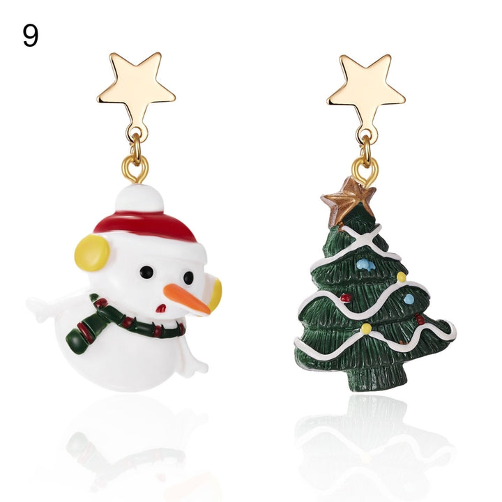 1 Pair Women Earrings Santa Claus All Match Jewelry Tree Snowman Socks House Pendant Hook Earrings for Christmas Image 10