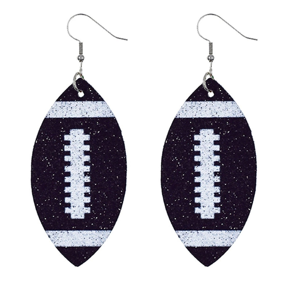 Women Dangle Earrings Football Shape Glitter Jewelry Shiny Bright Color Hook Earrings for Daily Wear Image 2